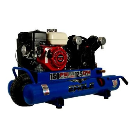 Wood Industries Eagle TT55GE Portable Gas Air Compressor w/ Honda GX Engine, 5.5 HP, 10 Gallon, Wheelbarrow TT55GE